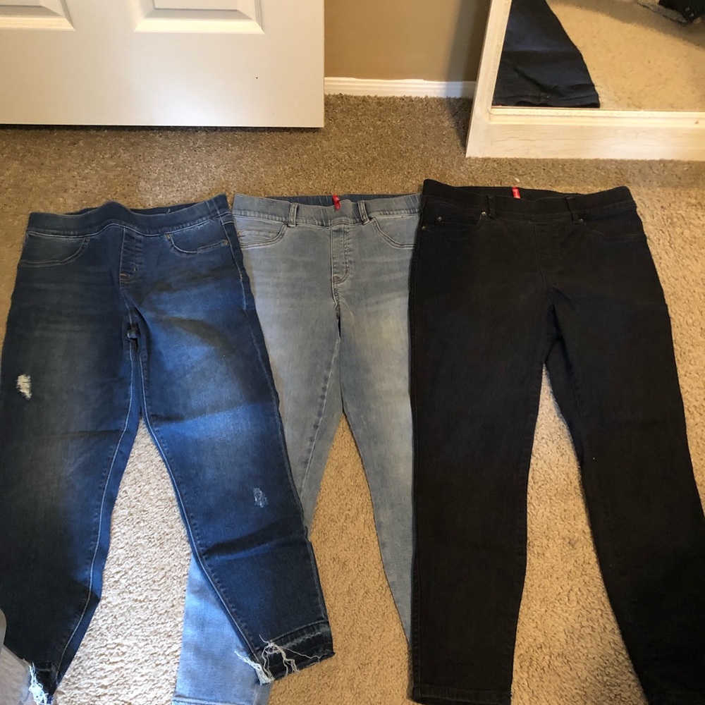 Spanx skinny denim jeans lip